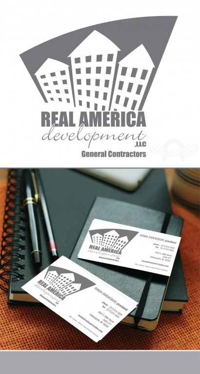 REAL AMERICA LOGO AND BUSINESS CARD